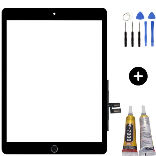 iPad 9.Nesil A2602-A2603-A2604-A2605 Uyumlu Servis Home Tuşlu Dokunmatik Siyah + Montaj Seti ürün görseli 1