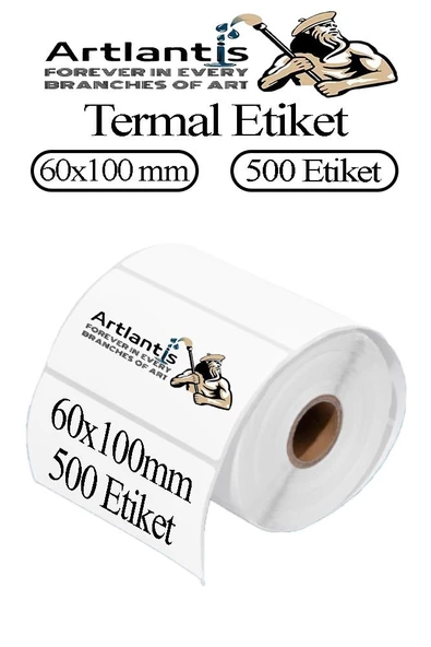 60x100 mm Barkod Etiketi Yapışkanlı 1 Adet Rulo Etiket Termal Barkot Terazi Etiketi 500 lü Barkod Yazıcılarına Uyumludur ürün görseli 1