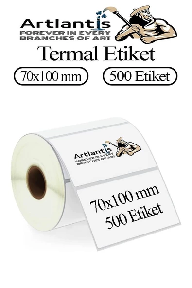 70x100 mm Barkod Etiketi Yapışkanlı 1 Adet Rulo Etiket Termal Barkot Terazi Etiketi 500 lü Barkod Yazıcılarına Uyumludur ürün görseli 1