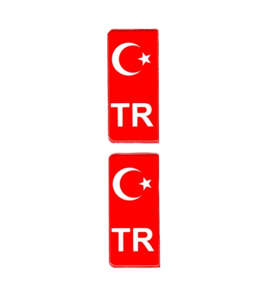 Türk Bayrağı Plaka Damla Sticker Su Geçirmez Solmaz 2 Adet ürün görseli 1