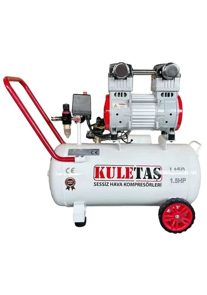 Kuletaş 1.5 Hp 8 Bar 50 LT Süper Sessiz Yağsız Hava Kompresörü ürün görseli 1