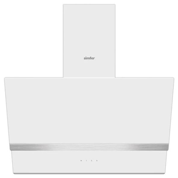 Simfer 8739 60Cm Premium Beyaz 2 Cam, Inox Dekorlu Davlumbaz ürün görseli 1