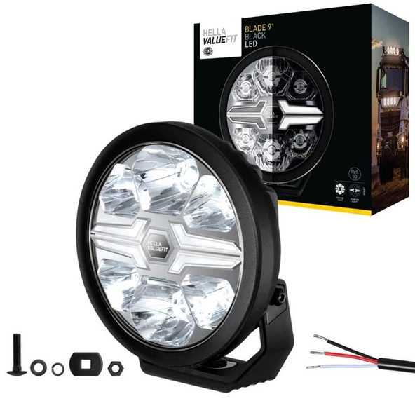 Hella Off-Road Valuefit Blade Led Uzun Far Siyah 18W 9" Beyaz Isik 1FJ357199-051 ürün görseli 1