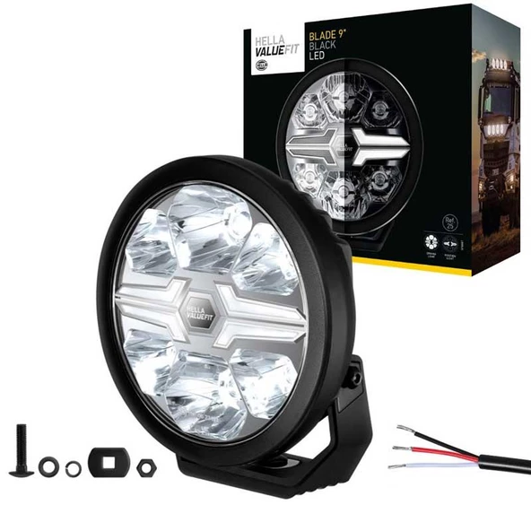 Hella Off-Road Valuefit Blade Led Uzun Far Siyah 17W 9" Beyaz Isik 1FJ357199-041 ürün görseli 1