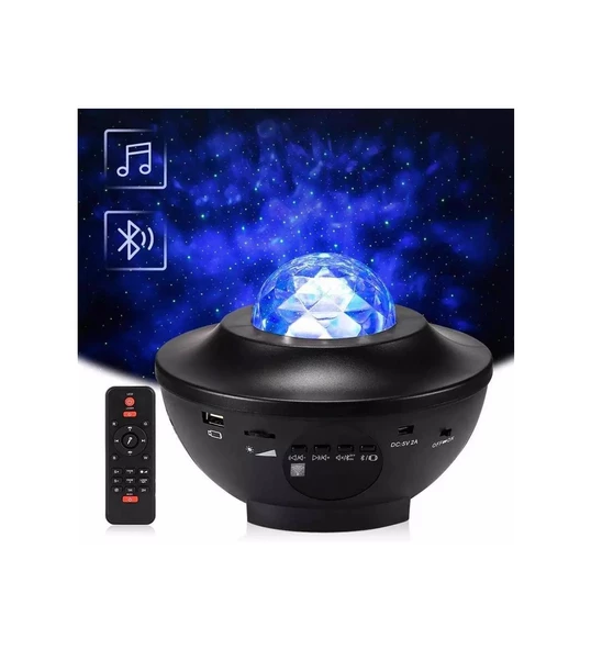 Yüksek Kalite Ses 180° Dönme Özellikli Bluetooth Yıldız Projektör 12 Farklı Renk Akıllı Ses Kontrolü ürün görseli 1