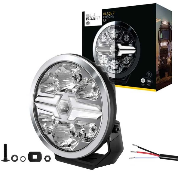 Hella Off-Road Valuefit Blade Led Uzun Far Krom 18W 9" Beyaz Isik 1FJ357199-011 ürün görseli 1