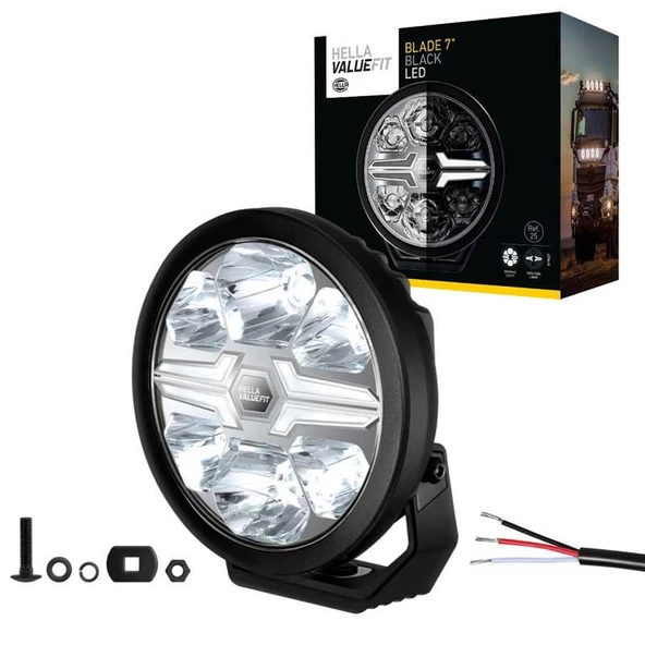 Hella Off-Road Valuefit Blade Led Uzun Far Siyah 22W 7" Beyaz Isik 1FJ357198-041 ürün görseli 1