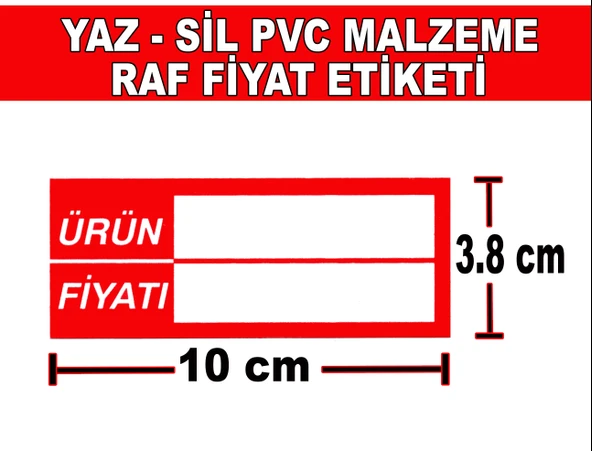 Pvc Yaz-Sil Market Raf Fiyat Etiketi 10x3,8 cm 100 Adet ürün görseli 1