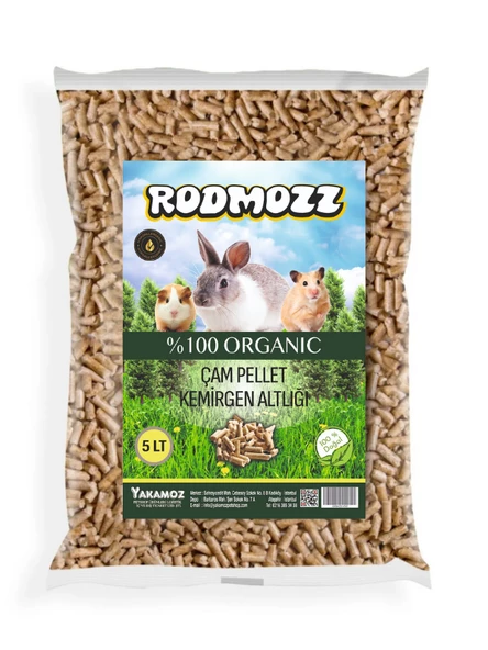 RodMozz Doğal Organik Kemirgen Altlığı Talaş Çam Peleti 5 Lt ürün görseli 1