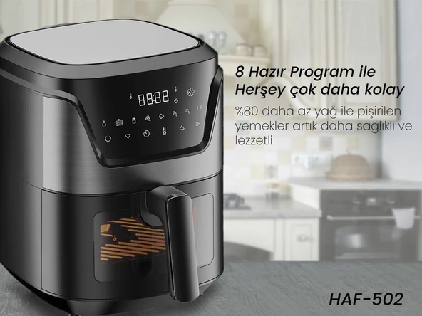 Hiking HAF-502 Digital Air Fryer 6 Litre (Hiking Türkiye Garantili) ürün görseli 1