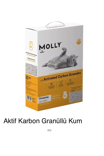 Molly Aktif Karbon Granüllü Topaklanan Kedi Kumu ürün görseli 1