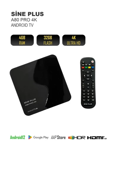 Sine Plus A80 Pro 4K 32GB Android Tv Box ürün görseli 1