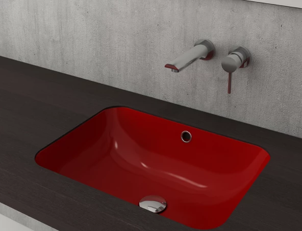 BOCCHİ Scala Tezgahaltı Lavabo 55 cm Kırmızı 1006-019-0125 ürün görseli 1
