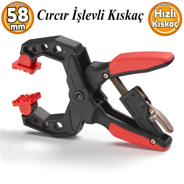Yaylı Kıskaç Mandal Hızlı Kıskaç Cırcır işlevli El Tip İşkence Mengene Klips Hobi 58 mm ürün görseli 1