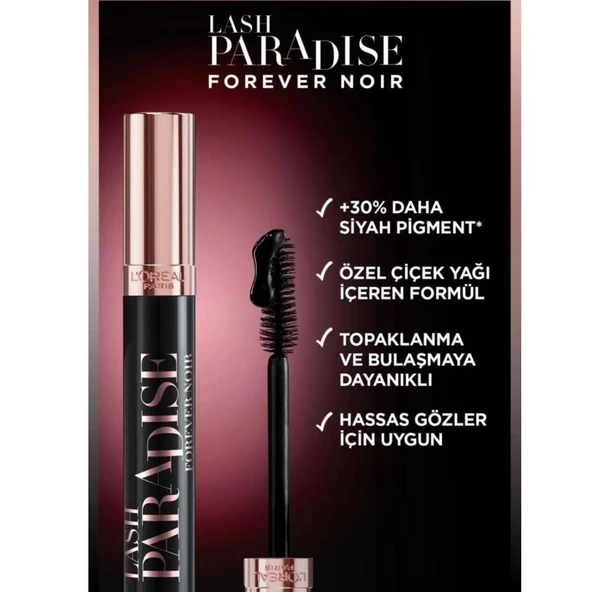 Loreal Paris Lash Paradise Forever Noir Maskara - Resim 4