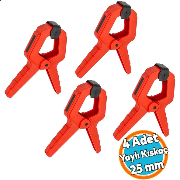 4 ADET Yaylı Kıskaç Mandal El Tip İşkence Mengene Kırmızı Klips Hobi 25 mm 1 inç ürün görseli 1