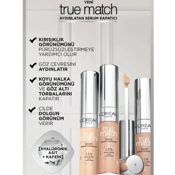 Loreal Paris True Match Aydınlatan Serum Kapatıcı 3R Light Medium - Resim 3