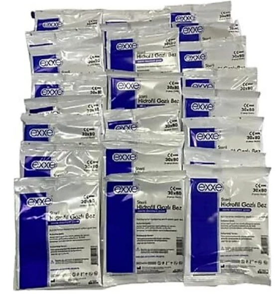 Exxe Steril Hidrofil Gazlı Bez 30x80cm 2 Parça 1'li 25 Adet ürün görseli 1