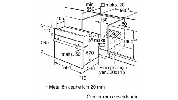 Bosch HBF514BB1T Siyah Ankastre Fırın - Resim 8