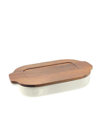 The Mia Woody Kapaklı fırın kabı 36*22 cm ürün görseli 1