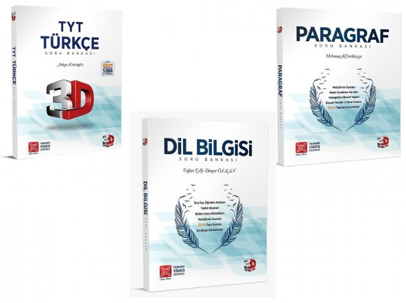 3D Yayınları Tyt Türkçe + Paragraf + Dil Bilgisi Soru Bankası Seti 2023 ürün görseli 1