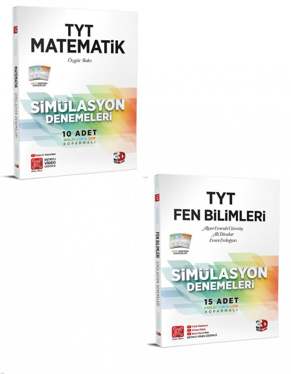 3D Yayınları Tyt Matematik + Fen Bilimleri Deneme Seti 2023 ürün görseli 1