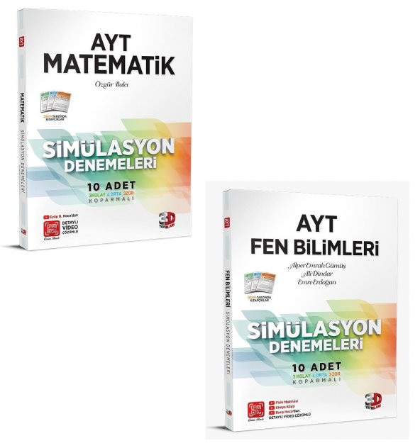 3D Yayınları Ayt Matematik + Fen Bilimleri Deneme Seti 2023 ürün görseli 1