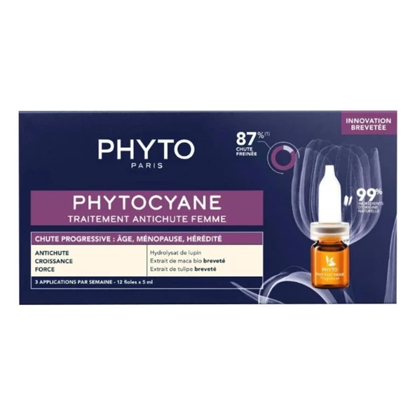 Phyto Phytocyane Kadın Tipi Kronik Saç Dökülmesi Karşıtı Bakım Serumu 12x5 ml ürün görseli 1