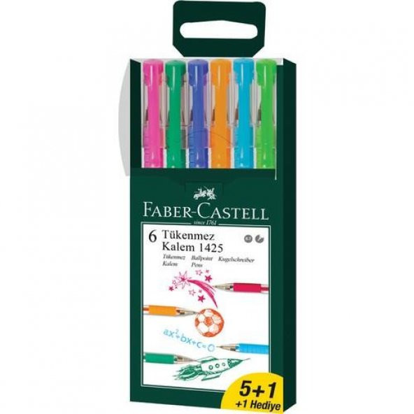 FABER CASTELL 1425 TUKENMEZ KALEM 5+1 BLISTERLI ürün görseli 1