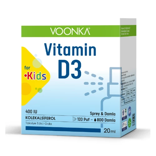 Voonka Kids Vitamin D3 400IU Sprey Damla 20ml ürün görseli 1