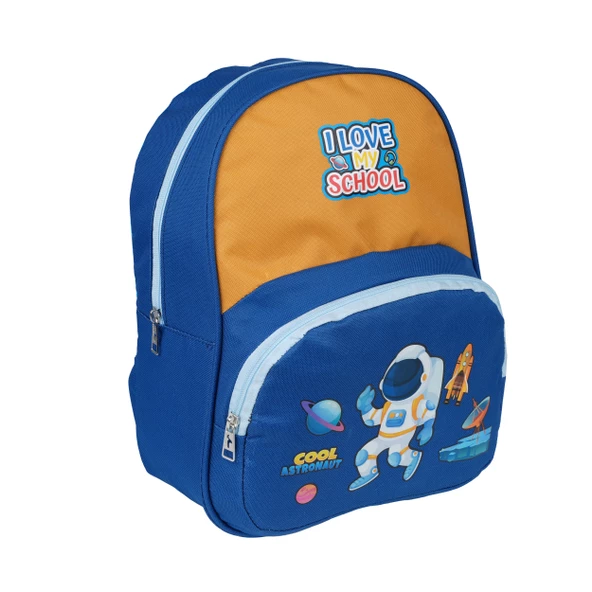 Relaxion 3031 Astronot Desenli Lacivert-Hardal Anaokul Çantası ürün görseli 1