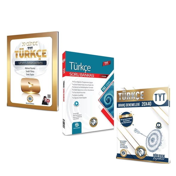 Bilgi Sarmal TYT Türkçe 39 Günde Video Ders Kitabı Soru Bankası ve Deneme Seti 3 Kitap ürün görseli 1