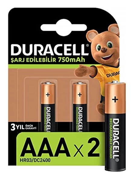 Duracell Şarj Edilebilir Aaa 750MAH Piller 2 li Paket ürün görseli 1