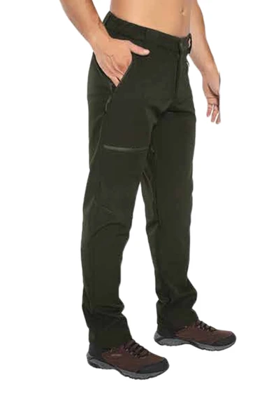 Crozwise Softshell Koyu Yeşil Kışlık Polarlı Outdoor Pantolon - 2228-04 ürün görseli 1