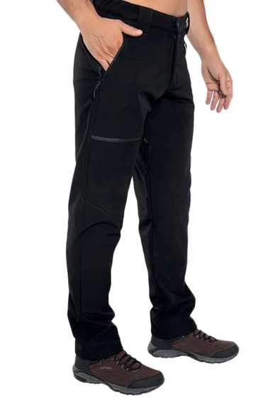 Crozwise Softshell Siyah Kışlık Polarlı Outdoor Pantolon - 2228-10 ürün görseli 1