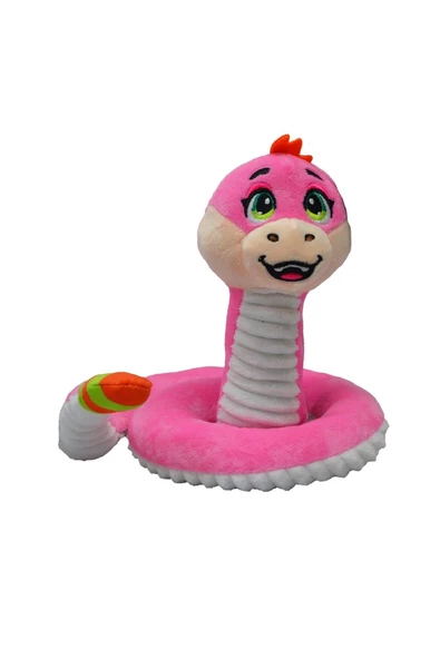 Yılan Peluş Oyuncak Çıngıraklı Sevimli Yılan Peluş 25 Cm - Uyku Ve Oyun Arkadaşı PEMBE ürün görseli 1