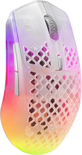 SteelSeries Aerox 3 RGB Ghost Edition Şarjlı Optik Kablosuz Oyuncu Mouse - Teşhir ürün görseli 1