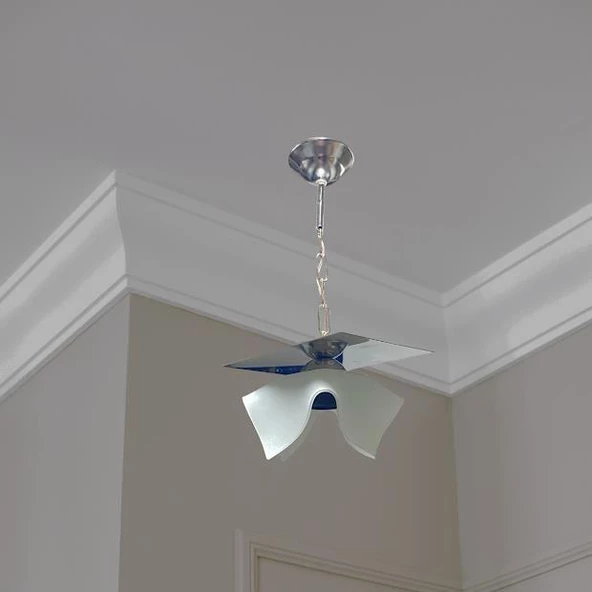 D-light Ender Tekli Avize Beyaz Cam ürün görseli 1