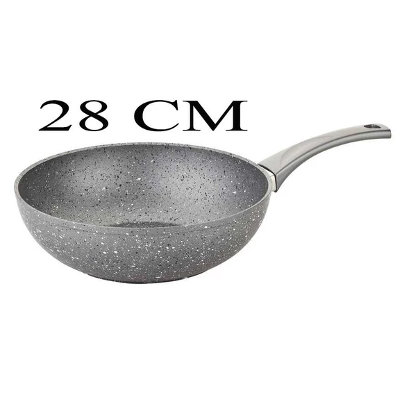 Oms Granit Wok Tava 28x9 CM - Resim 2
