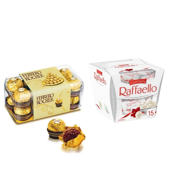 Ferrero Rocher Fındıklı Çikolata 200 GR + Raffaello 150 GR ürün görseli 1