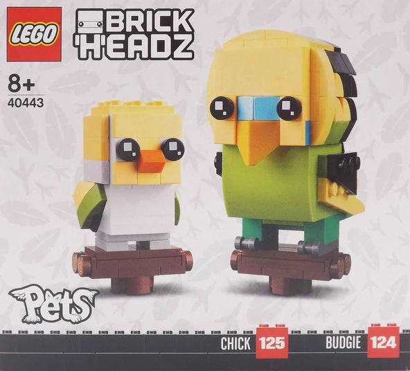 LEGO 40443 Brickheadz Budgie Muhabbet Kuşları ürün görseli 1