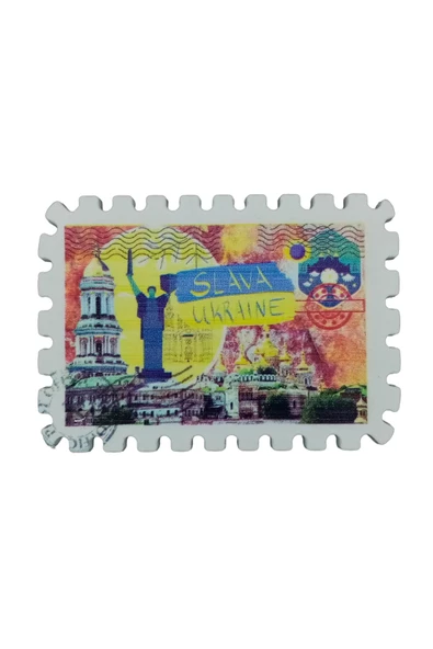 Ukrayna Temalı Pul Magnet - Resim 3