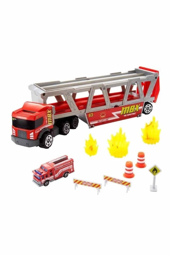 Matchbox Taşıyıcı İtfaiye Aracı Oyun Seti 1 Adet İtfaiye Temalı Araç Ve 8 Aksesuar İçerir ürün görseli 1
