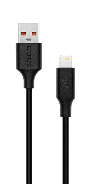 XONECT USB to Lightning uyumlu iPhone Modelleri için Hızlı Şarj ve Data Kablosu 200cm Siyah ürün görseli 1