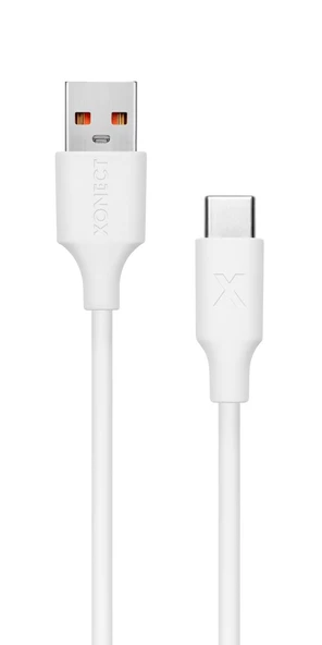XONECT USB to Type-C uyumlu iPhone ve Samsung Modelleri için Hızlı Şarj ve Data Kablosu 200cm Beyaz ürün görseli 1