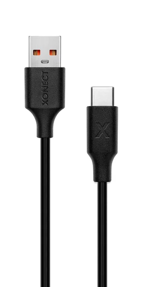 XONECT USB to Type-C uyumlu iPhone ve Samsung Modelleri için Hızlı Şarj ve Data Kablosu 200cm Siyah ürün görseli 1