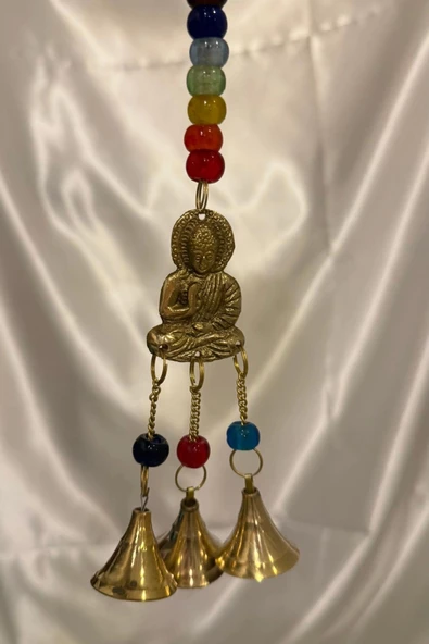 Rüzgar çanı deprem zili çanı kapı zili Pirinç Buda Budha ürün görseli 1
