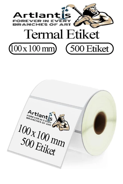 100x100 mm Barkod Etiketi Yapışkanlı 1 Adet Rulo Etiket Termal Barkot Terazi Etiketi 500 lü Barkod Yazıcılara 10x10cm ürün görseli 1