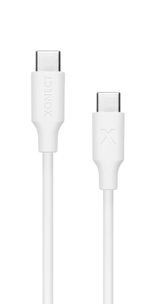 XONECT Type-C to Type-C uyumlu iPhone ve Samsung Modelleri için Hızlı Şarj ve Data Kablosu 100cm Beyaz ürün görseli 1