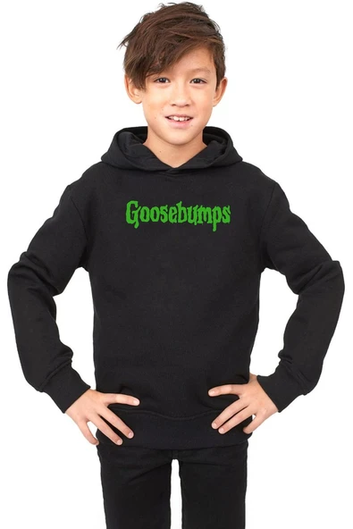Goosebumps Lettern Siyah Çocuk 3ip Kapşonlu ürün görseli 1